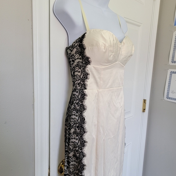 Guess Sleeveless Bra Top Ivory Black Lace Mesh Back Cocktail Special Occasion 7 - Picture 3 of 15